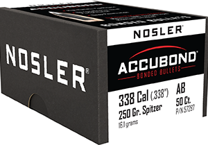 Nosler AccuBond Bullets .338 Cal. 250 gr. Spitzer Point 50 pk.