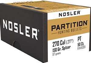 Nosler Partition Bullets .270 Cal. 150 gr. Spitzer Point 50 pk.