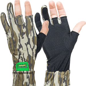 Primos Stretch Fingerless Gloves Mossy Oak Bottomland